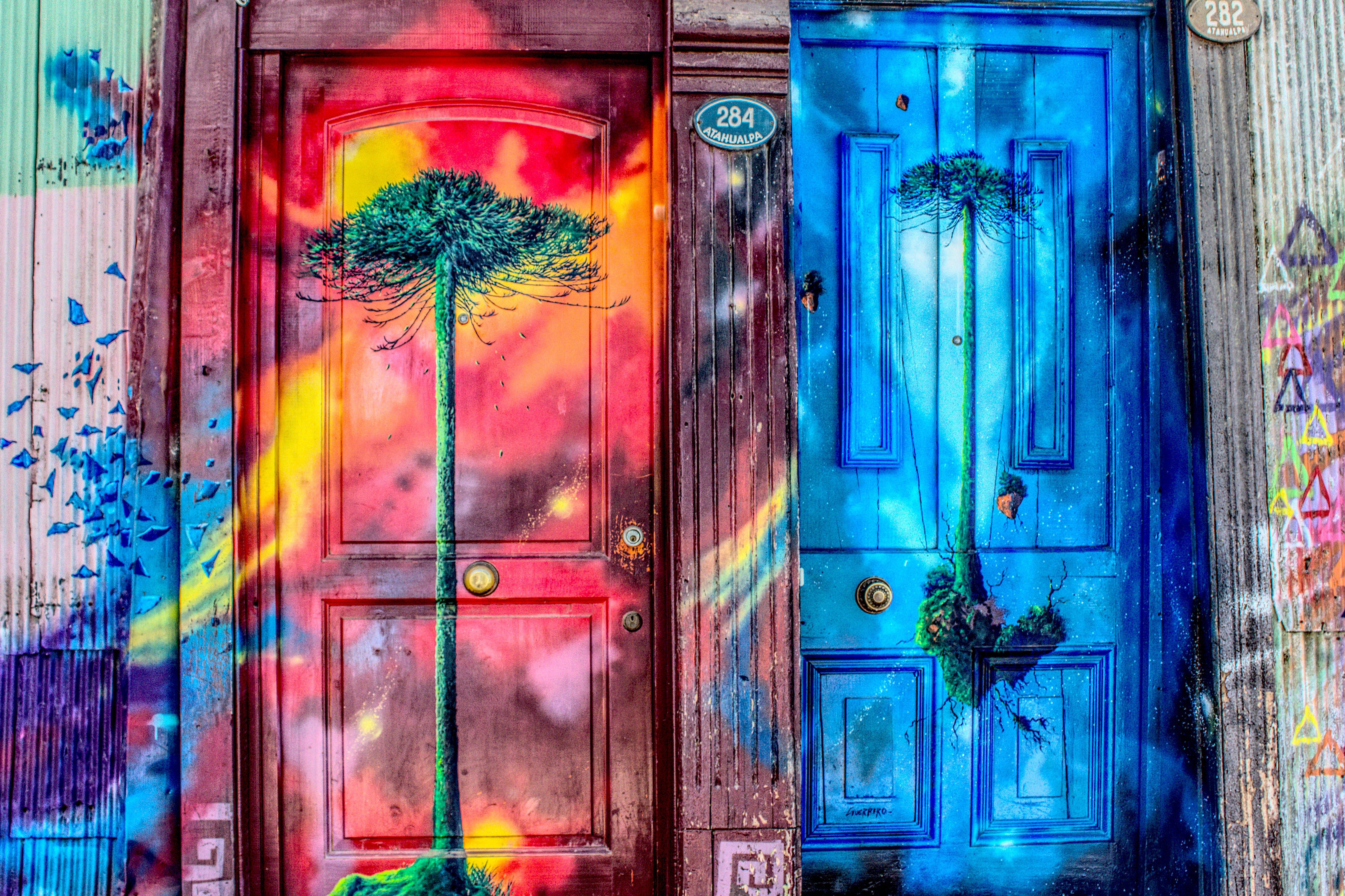 Фоновые рисунки на двери